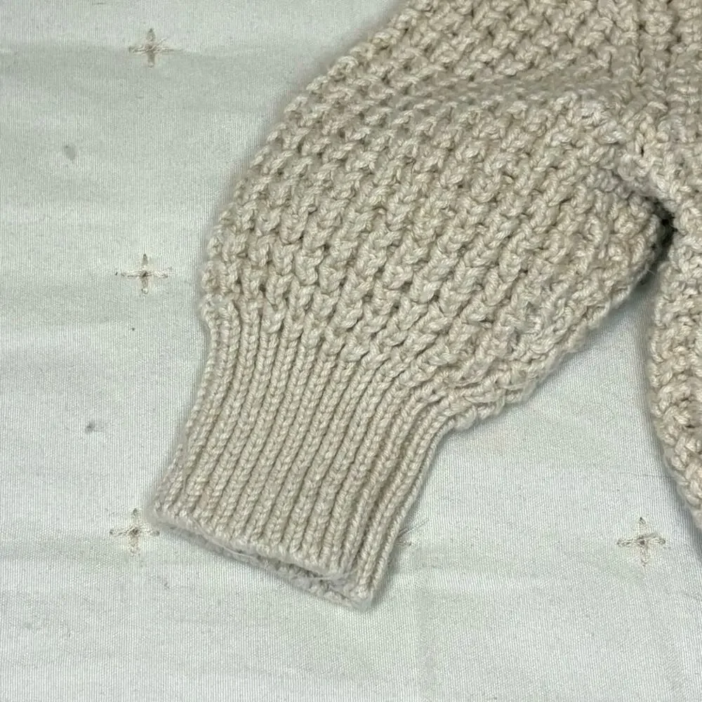 Old Navy Textured Cardigan Sweater Hoodie Girls/Boys 0-3M Cream Cotton
